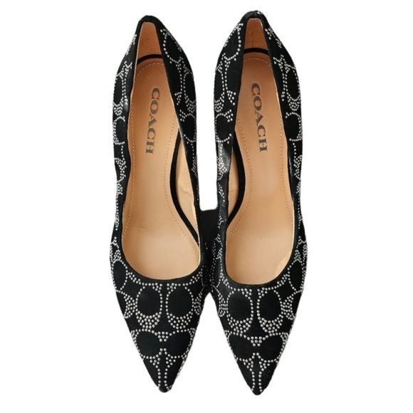 Coach Waverly black and sliver pump - like new condition - Picture 3 of 10